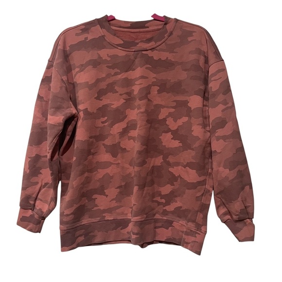 Lululemon Perfectly Oversized Crew Heritage Camo Brier Rose Multi Pink Size 6 - Picture 6 of 6